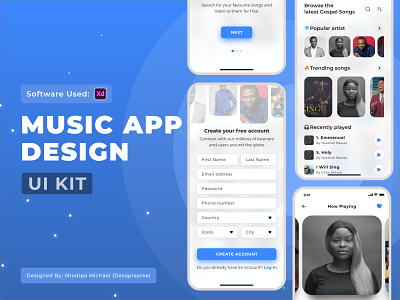 💎 Music App Design UI Kit adobe adobe xd blockchain creative ethereum figma gospel instagram kit metaverse music music app nft opensea technology twitter ui ui kit ux web3
