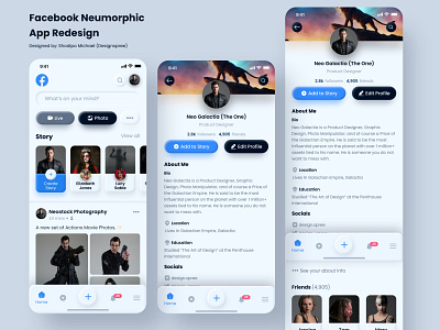 💎 Neumorphic Facebook App Concept