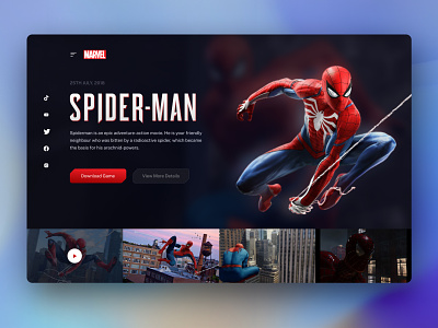 🕷 Spiderman Front Landing Page UI Concept