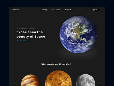 Space UI/UX adobe xd clean concept design experience idea inspiration interface typography ui uiux ux web website website design
