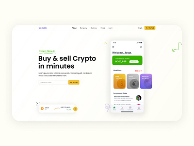 Coinpik - Easiest place to sell Crypto app branding crypto cryptocurrency currency design minimal ui uiux uiuxdesign ux web