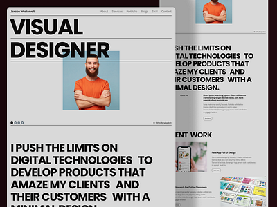 Portfolio Design Concept clean design design designer portfolio minimal minimal ui portfolio ui uiux uiuxdesign ux
