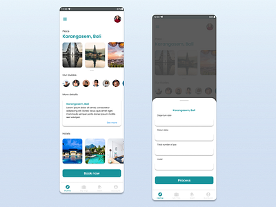 Travel App - place details and book form app design tour travel uidesign