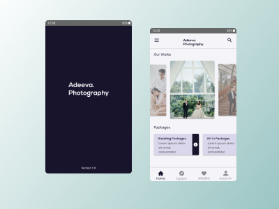 Adeeva Photography App app bridal design photography uidesign