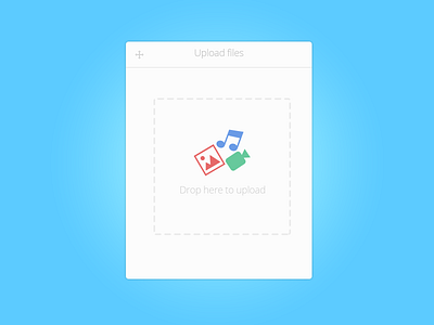 Upload Files Modal Widget UI drag drop files image modal move music picture ui upload ux design video widget