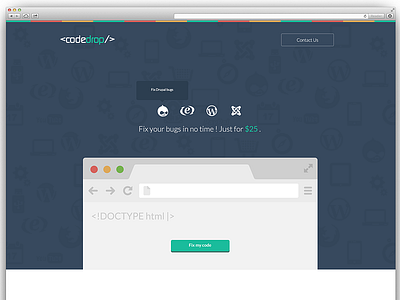 Codedrop flat home page landing page