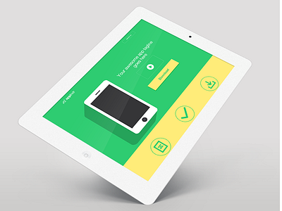 Applndr app landing page flat flatdesign green home page ipad landing page mock up yellow