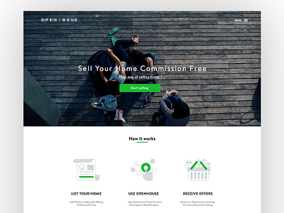 OH clean green home page icon landing page minimal web web design