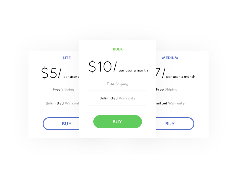 Pricing Freebie by Arjun S on Dribbble