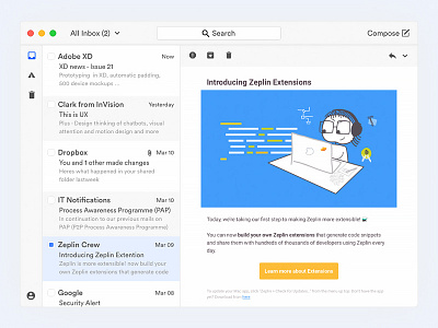 Zaaap app appui design email mac mail client ui ux