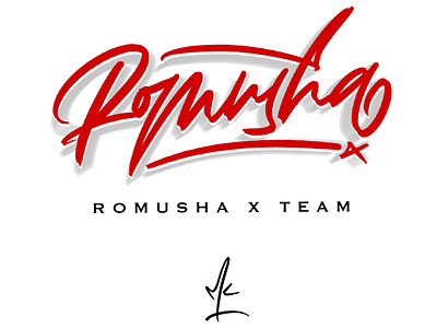 Romusha X Team handbrush handlettering lettering logo
