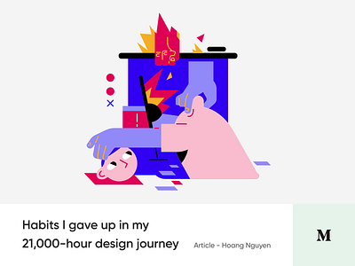 #7 - Bad habits to give up as a Designer article better blog design habits illustration medium