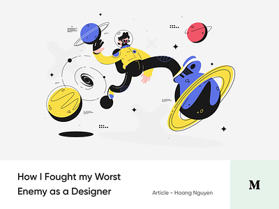 #14 How I Fought my Worst Enemy as a Designer animation article design ego enemy illustration medium story
