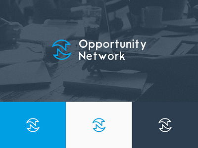 Opportunity Network Logo Redesign blue branding business logo network opportunity redesign world wide