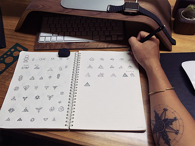 Logo Sketching arm logo process sketching tattoo work space