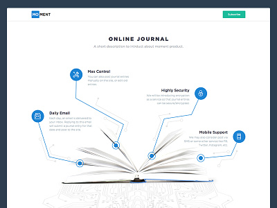 Online Digital Journal Landing Page book clean diary digital journal landing page minimalistic null online tech