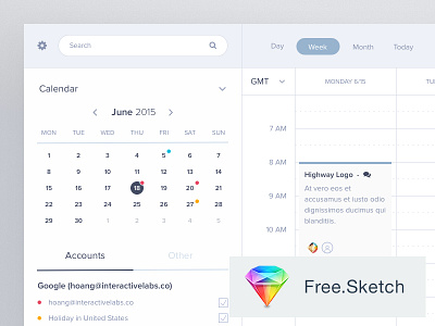 Calendar Free Sketch Download app calendar clean dashboard day free freebie hour simple sketch tasks