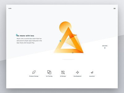 iLabs Web Concept 1 clean flat gradient homepage minimalist rebranding simple triangle vietnam website yellow