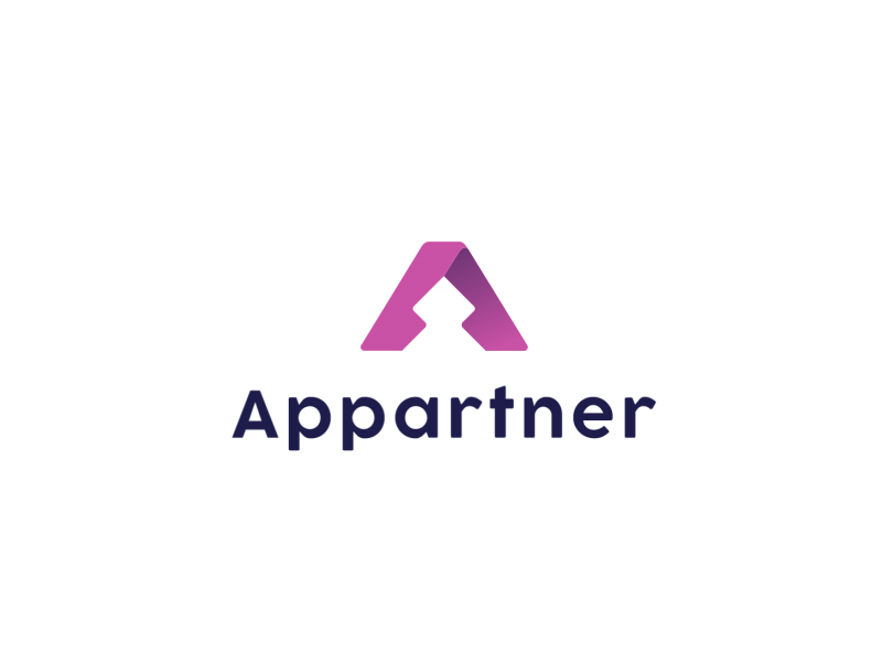 Appartner Logo Final a brand gif hole identity key lock logo mark purple symbol