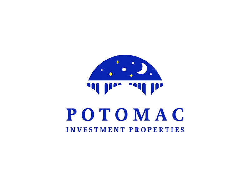Potomac Investment Logo brand bridge gif identity investment lock logo mark moon night star symbol