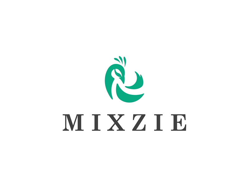 Fashion Logo Mixzie brand elegant fashion gif identity logo mark peacock symbol