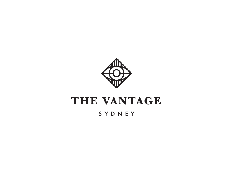 The Vantage Logo branding eyes line logo logo design mark structure sydney vision