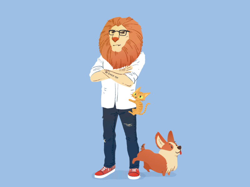 My Portrait avatar cat corgi designer dog illustration leo portrait zodiac