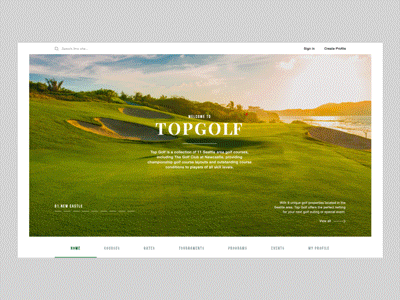 Golf club Website club elegant golf homepage landing page luxury sport web