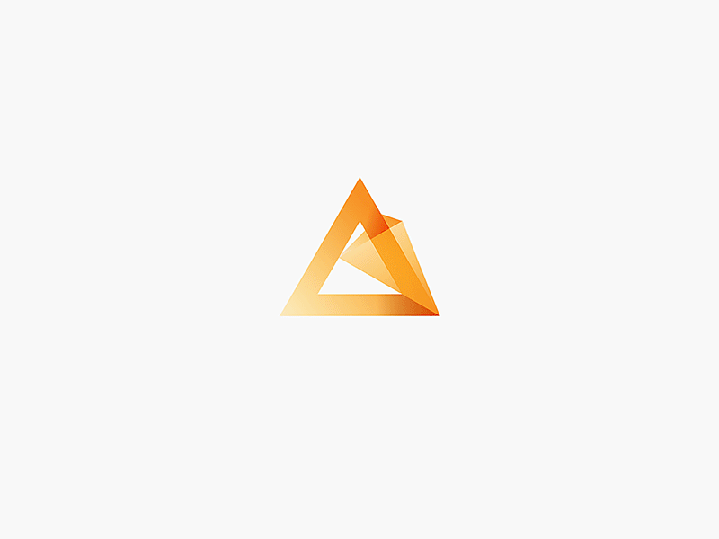 Triangle Logo Intro gif gradient intro light prism logo mark rebrand symbol triangle yellow