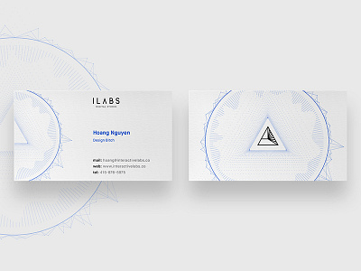 iLabs New Card blue branding business card clean logo paralax particle title triangle trifecta vietnam