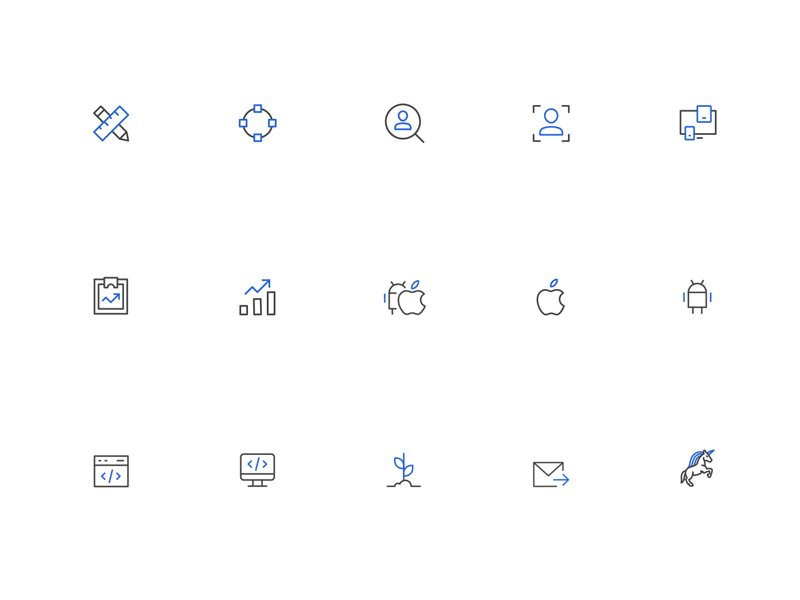 SVG Icon Animated agile android animated icon animation apple icons research sag services unicorn