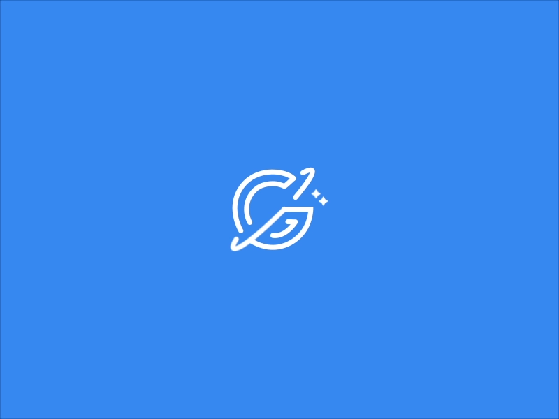 G + Planet animation blue g gif letter logo mark planet space starts symbol