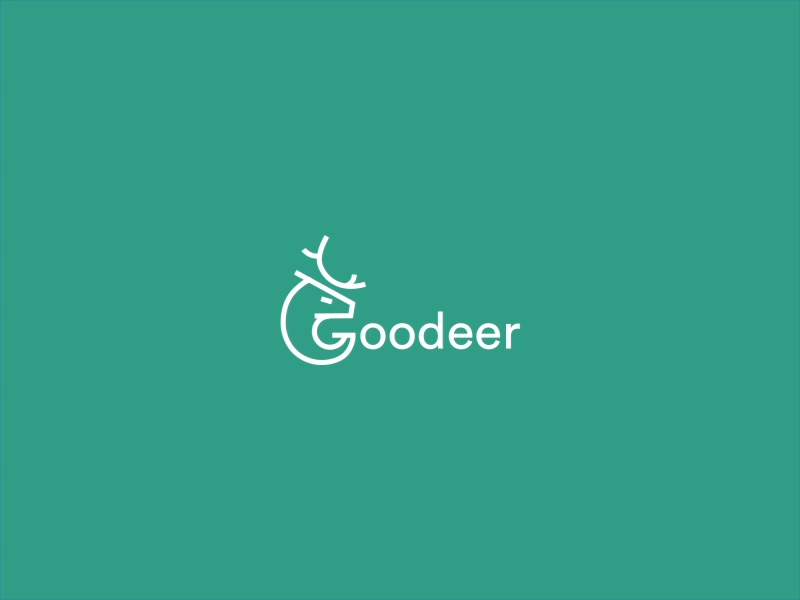 Gooooodear! animation blue deer funny g gif good letter logo mark symbol