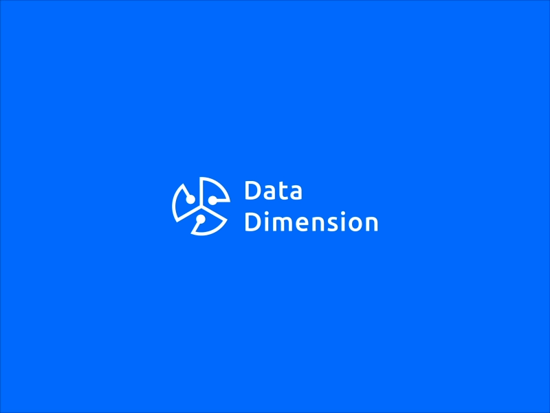 Data Dimension Logo 3d animation blue d data dimension gif letter logo mark symbol