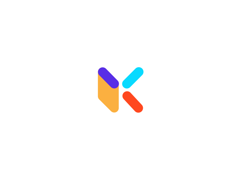K + Spark Animation Logo animation k letter logo mark spark symbol
