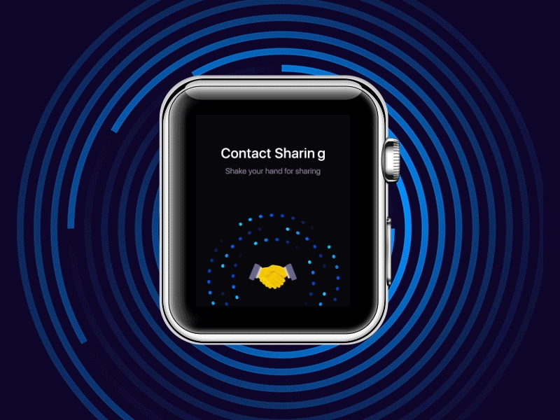 Handshaking shares contact - Watch app app contact hand shake shaking share sharing smart watch
