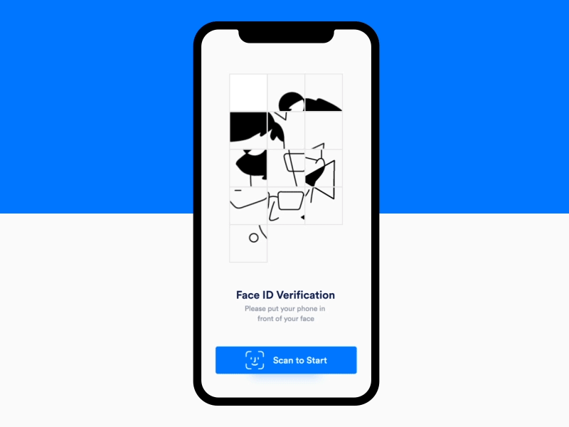Face ID Scan recognition facial thief success error illustration iphonex scan id face