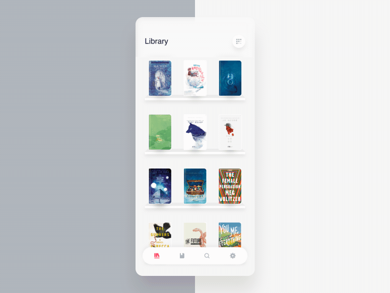 Fluid Tab Bar bar book fluid library microinteraction navigation navigation bar reading