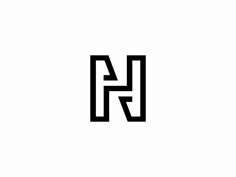 Hn Letter Logo Design On Black Stock Vector (Royalty Free) 1949395003 |  Shutterstock