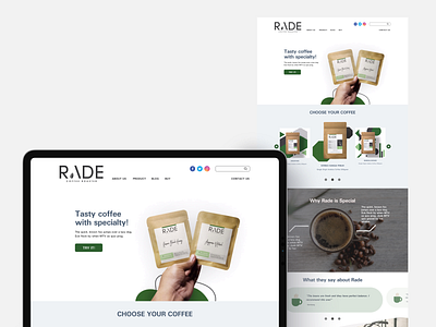 Rade Coffee Roaster branding design ui vector web website