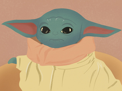 Baby Yoda baby yoda flat illustration procreate procreateapp vector