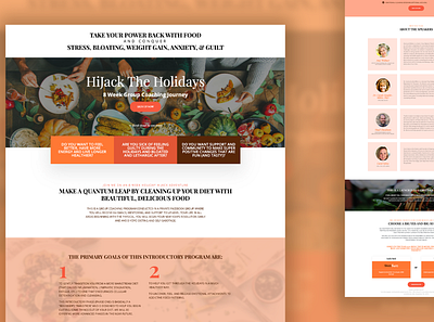 Hijack The Holidays Landing Page Design clean design diet elementor food grop coaching landing page layout minimal natural plants ui vegan vegetarian website wordpress