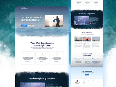 Wuji Gong - Tai Chi for enlightenment Website Design alchemy calm clean clouds cosmic design health homepage meditation minimal mountains self love soul space tai chi website wordpress wuji gong yinyang yoga app