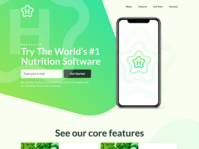 Nutrition App Website - Hero Image