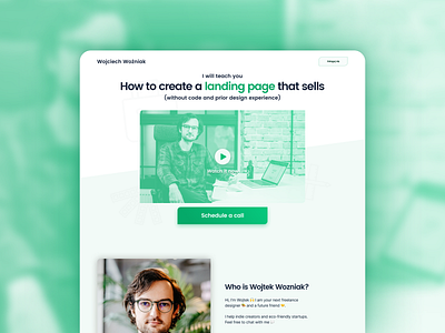 Daily UI - Day 3 - Landing page booking call clean consulting day3 dayilyui design green landing page landing page ui minimal personal ui uidesign video website
