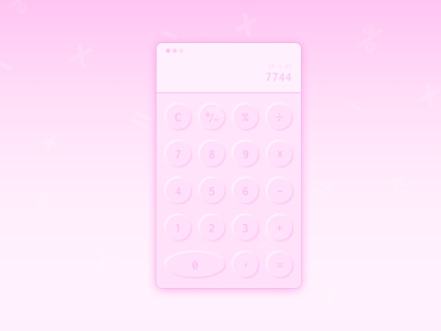 Daily UI - Day 4 - NeuCalc app calc calculator app calculator ui clean design minimal neumorphism pink soft ui