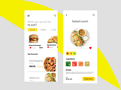 Fast Food Ordering App clean ui fast food menu fastfood food app ui minimalistic ordering app