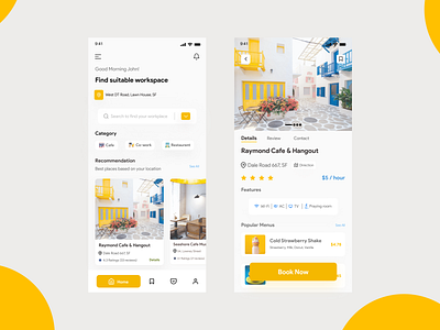 Co Working Space Booking App UI