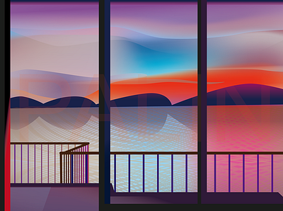 日落sunset design illustration