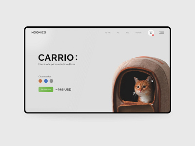Hoonico landing page carrier landing page minimal pets typography uidesign webdesign website design